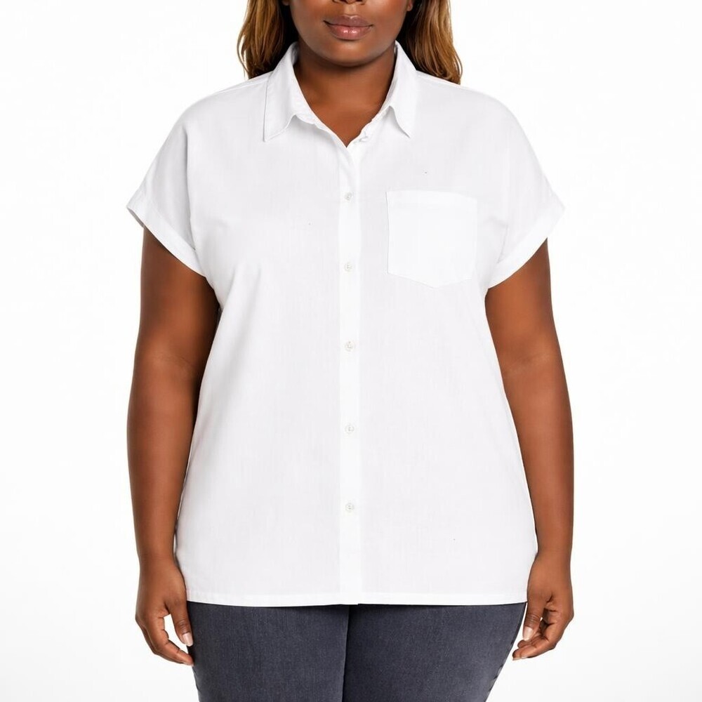 Orvis Women's XXL Blouse White Linen Blend H0435